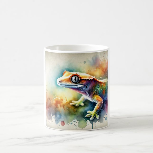 Crested Gecko 180624AREF115 - Watercolor Kaffemugg (Center)