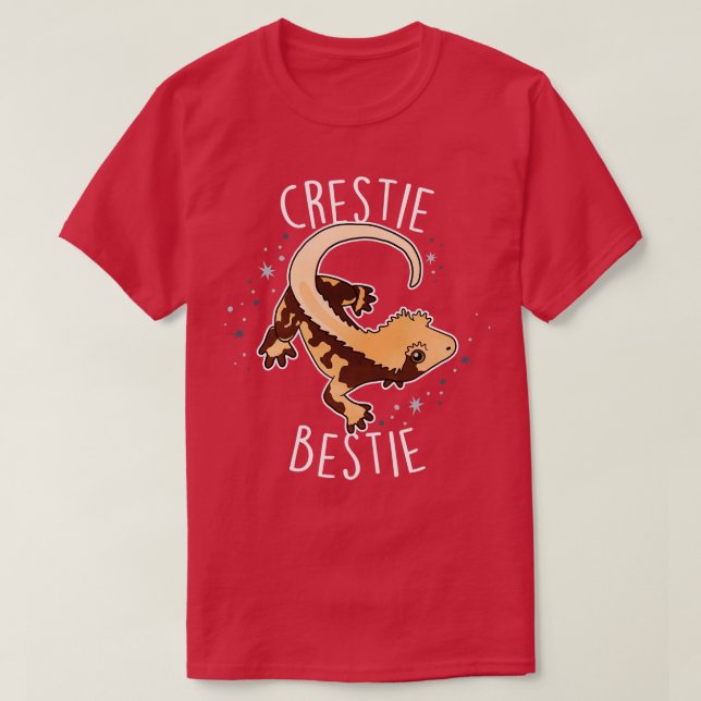 Crested Gecko Lizard Reptile Crestie Bestie T Shirt (Design framsida)
