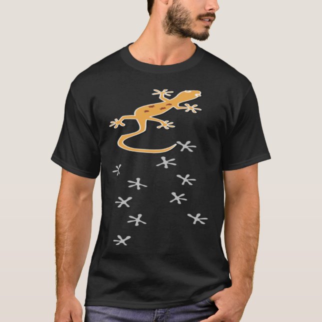 Crested Gecko Owner Footprints Crestie Crestie Mom T Shirt (Framsida)