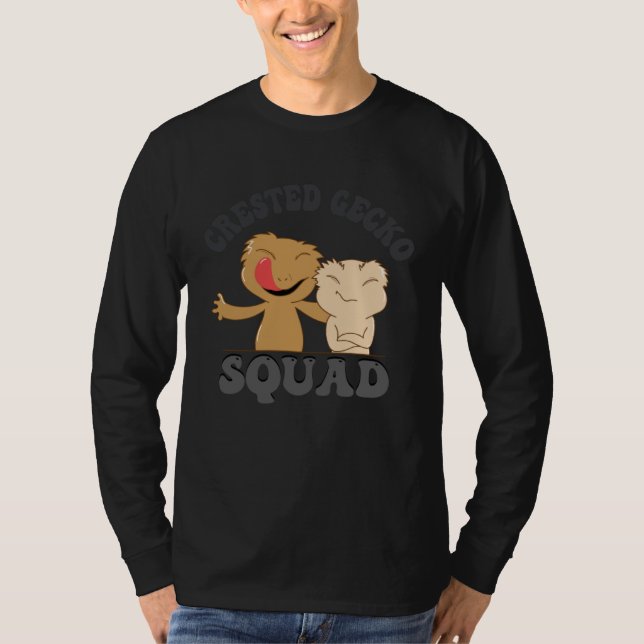Crested Gecko Squad Wildlife Nature Lizard T Shirt (Framsida)