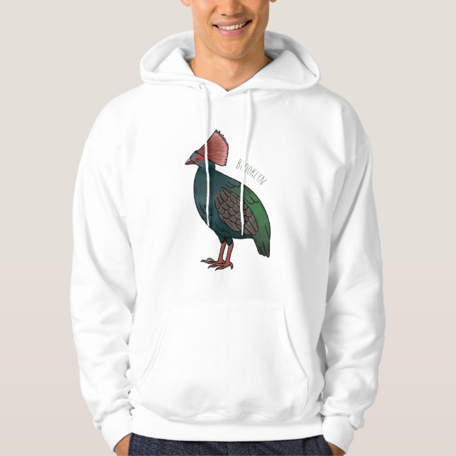 Crested partridge bird cartoon illustration  hoodie (Framsida)