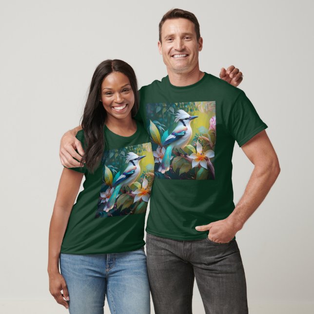 Crested Teal Winged Jay T Shirt (Unisex)