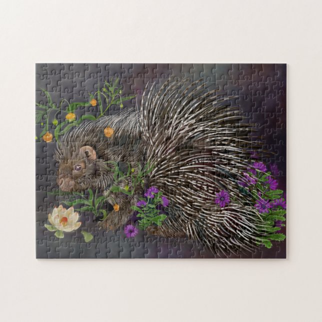 Cresterad Porcupine Bouquet Art Pussel (Horisontell)