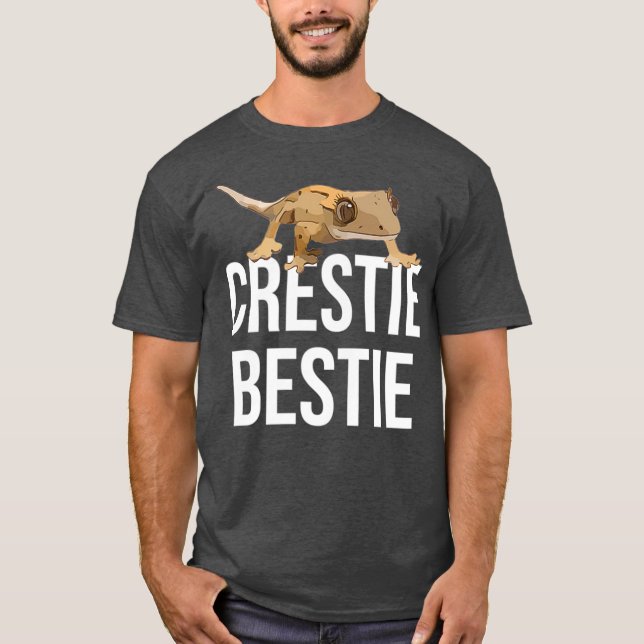 Crestie Bestie Crested Gecko Reptile Lizard Pet T Shirt (Framsida)