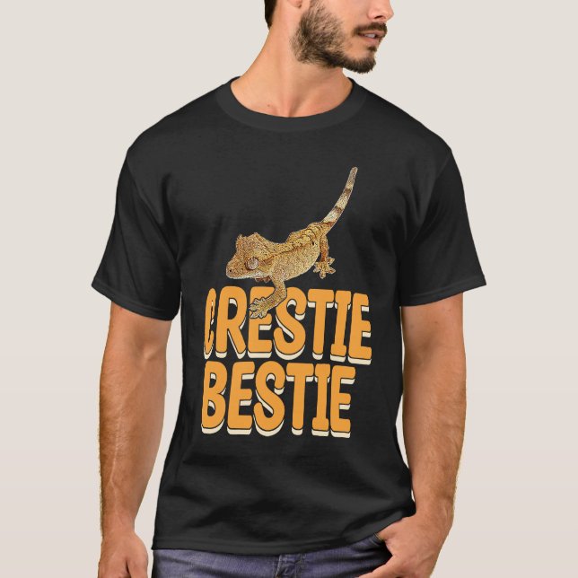 Crestie Bestie Gecko Reptiles  Reptile Owner Graph T Shirt (Framsida)