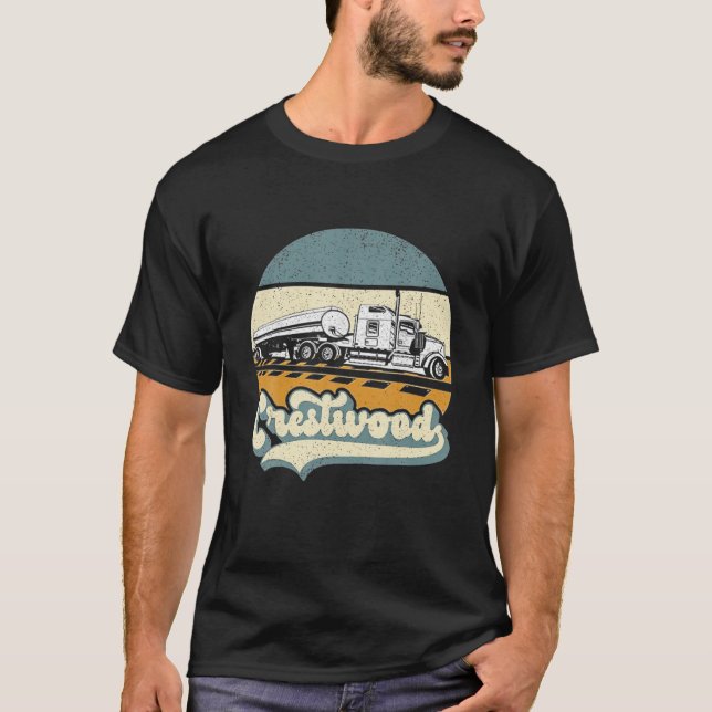 Crestwood Kentucky KY Tourism Semi Stuck on Railro T Shirt (Framsida)