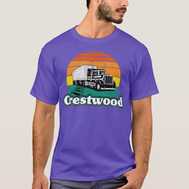 Crestwood Kentucky KY Tourism Semi Stuck on T Shirt (Framsida)