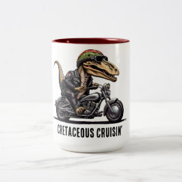 Cretacous Cruisin' Dinosaur Två-Tonad Mugg