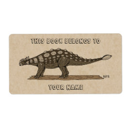 Cretacous Dinosaur Ankylosaurus Bookplate Fraktsedel