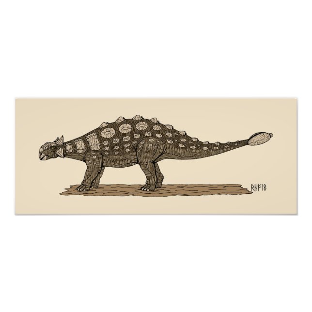 Cretacous Dinosaur Ankylosaurus Fototryck (Framsidan)