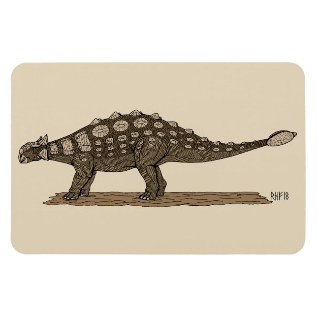 Cretacous Dinosaur Ankylosaurus Magnet (Horisontell)
