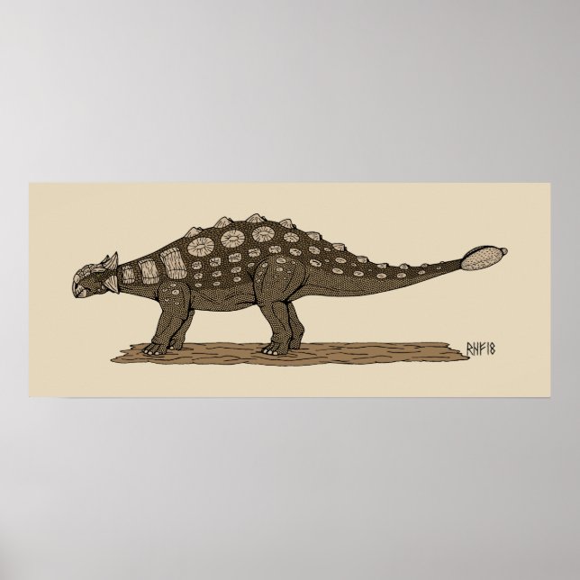 Cretacous Dinosaur Ankylosaurus Poster (Framsidan)