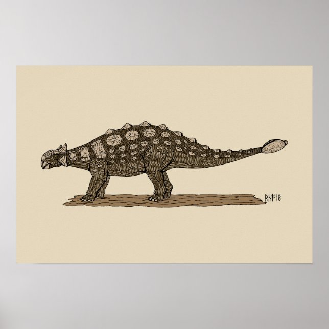 Cretacous Dinosaur Ankylosaurus Poster (Framsidan)