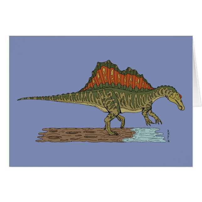 Cretacous Dinosaur Spinosaurus Hälsningskort (Framsidan Horizontal)