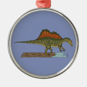 Cretacous Dinosaur Spinosaurus Julgransprydnad Metall