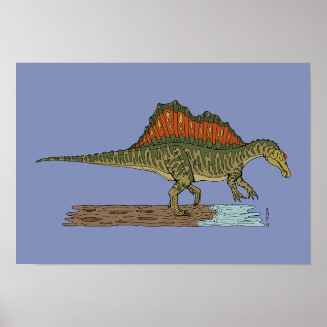 Cretacous Dinosaur Spinosaurus Poster (Framsidan)