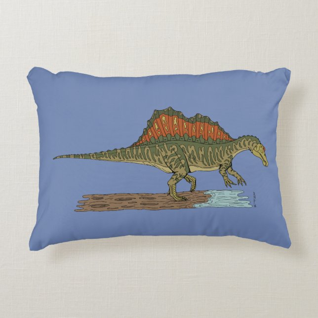 Cretacous Dinosaur Spinosaurus Prydnadskudde (Framsidan)