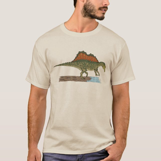 Cretacous Dinosaur Spinosaurus T Shirt (Framsida)