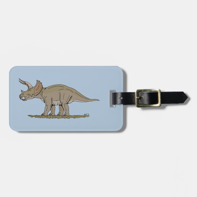 Cretacous Dinosaur Triceratops Bagagebricka (Horisontell Framsida)