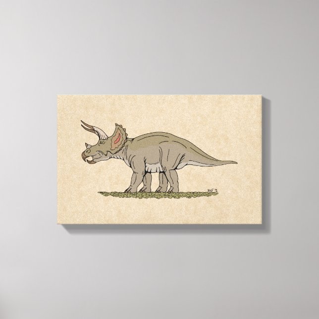 Cretacous Dinosaur Triceratops Canvastryck (Framsida)
