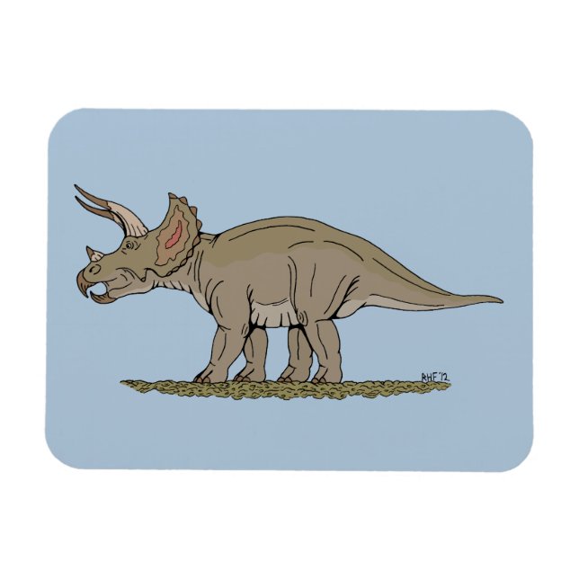 Cretacous Dinosaur Triceratops Magnet (Horisontell)