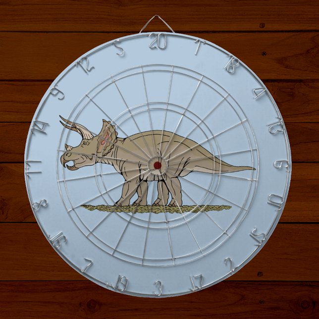 Cretacous Dinosaur Triceratops Piltavla (Cretaceous Dinosaur Triceratops Dartboard on Planks)
