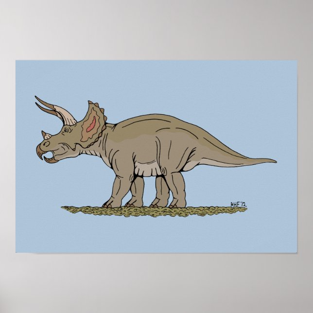 Cretacous Dinosaur Triceratops Poster (Framsidan)