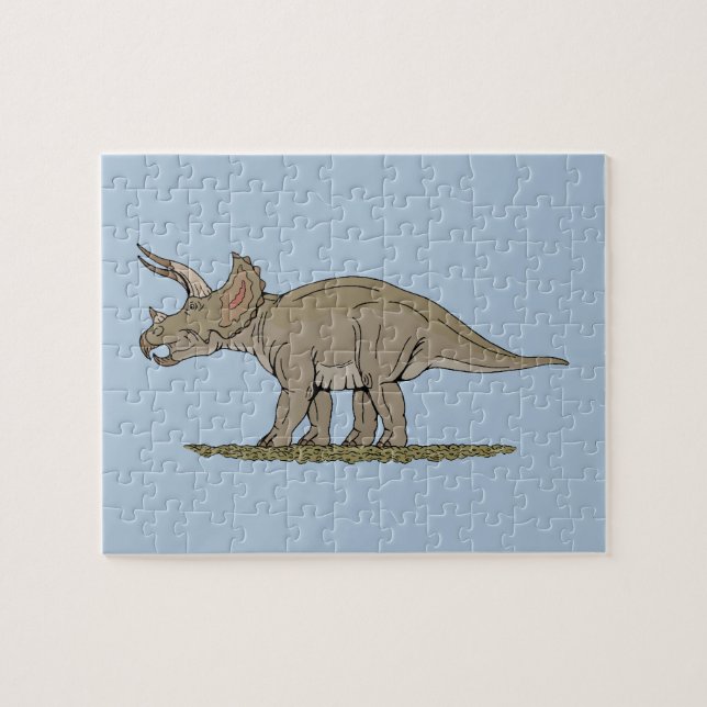 Cretacous Dinosaur Triceratops Pussel (Horisontell)