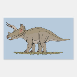 Cretacous Dinosaur Triceratops Rektangulärt Klistermärke
