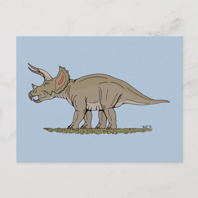 Cretacous Dinosaur Triceratops Vykort (Framsida)