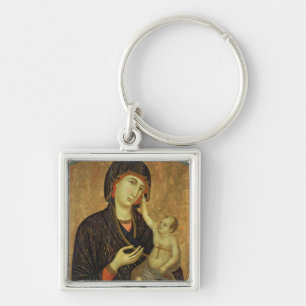 Crevole Madonna, c.1284 Fyrkantig Silverfärgad Nyckelring