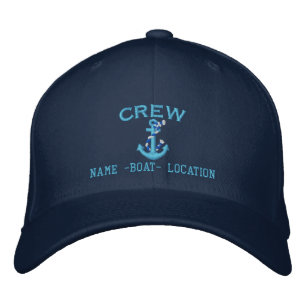 CREW Blue Rope Anchor Your Boat Namn eller både oc Broderad Keps