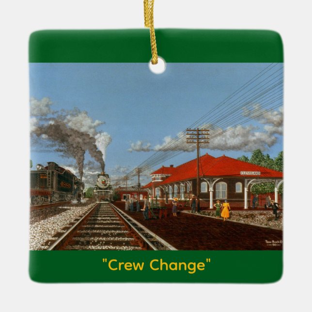 "Crew Change" by Tom Rock Ceramic Ornament (Framsida)
