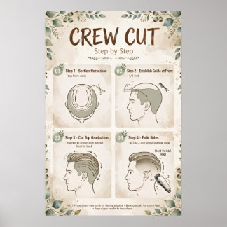 Crew Cut Steg för Steg Poster