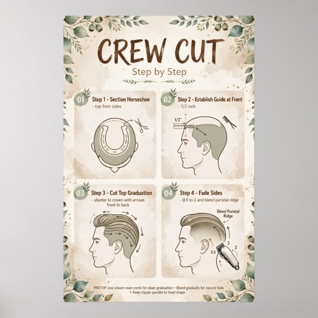 Crew Cut Steg för Steg Poster (Framsidan)