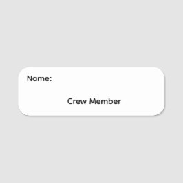 Crew medlem knapp Namn Tag Knapp Namnbricka