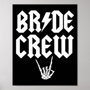 Crew Rock N Roll Gothic Halloween Bachelorette Par Poster