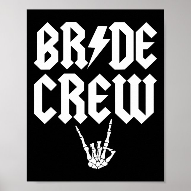 Crew Rock N Roll Gothic Halloween Bachelorette Par Poster (Framsidan)