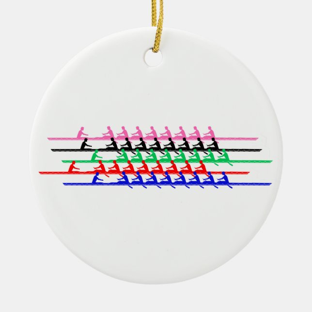 Crew Tävling Rowers Rwing - Upp till fem båtar #2 Julgransprydnad Keramik (Framsidan)