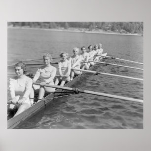 CREW TEAMvintage, sport, rad, team, båt, retro, c Poster