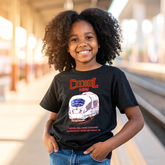 CRH380BL China Electric Tåg T Shirt (High-Speed CRH380BL China Railway Electric Train. Girl Basic T-Shirt)