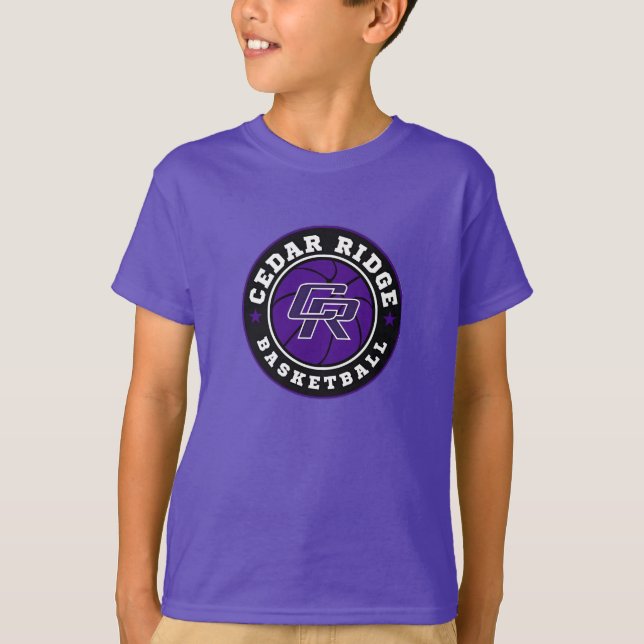 CRHS Basketball Logotyp - Kids Lila Shirt T Shirt (Framsida)