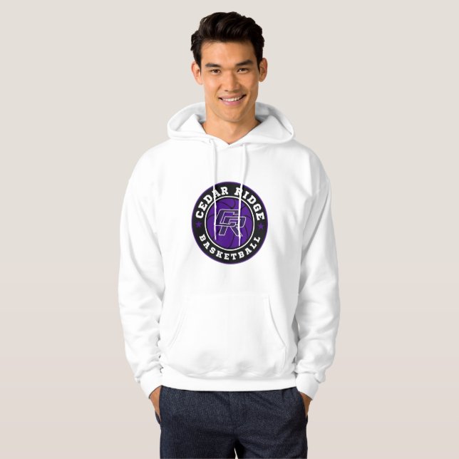 CRHS Basketball Logotyp White Unisex Hoodie (Hel framsida)