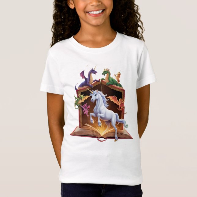 criaturas de fantasya saliendo de libro t shirt (Framsida)