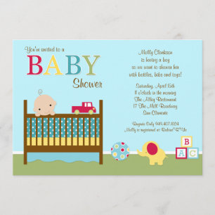 Crib Baby Shower-inbjudan Inbjudningar