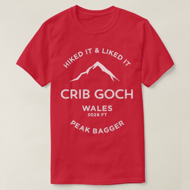 Crib Goch Wales Hiking  T Shirt (Design framsida)