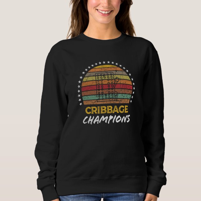 Cribbage Champions Winners Board Game Team Partner T Shirt (Framsida)
