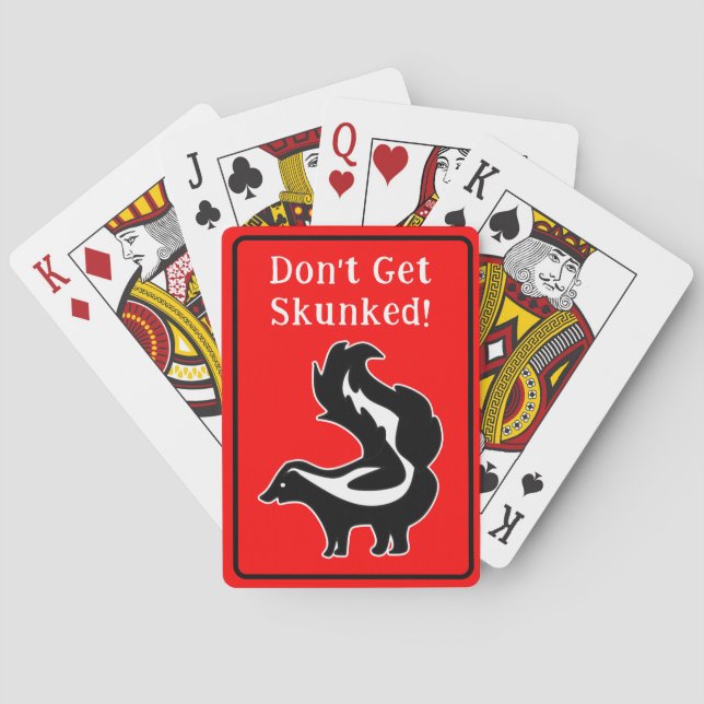 Cribbage Don't Get Skunked Red Black and White Casinokort (Baksidan)