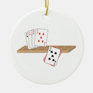 Cribbage Hand Julgransprydnad Keramik