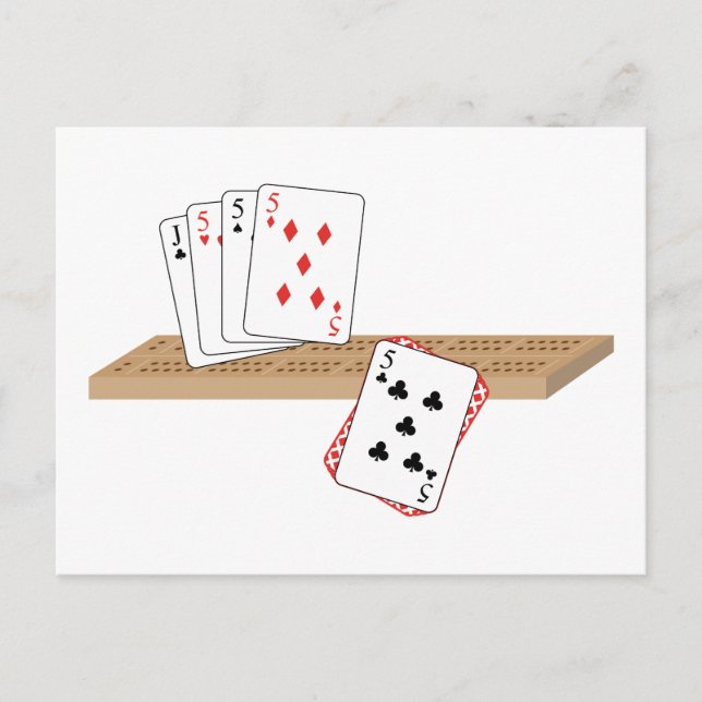 Cribbage Hand Vykort (Framsida)